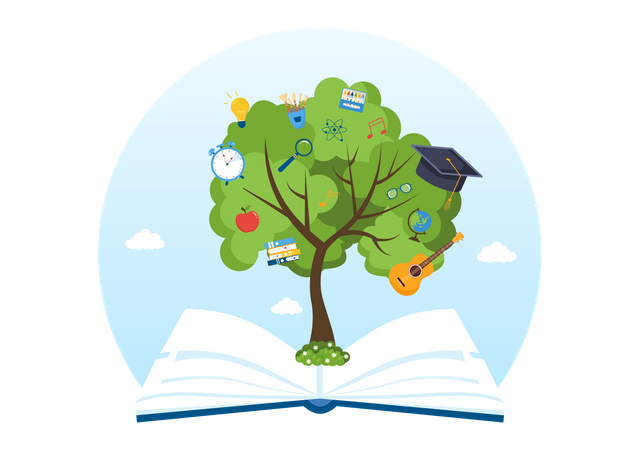 L’arbre éducatif grandit grâce au livre  Illustration