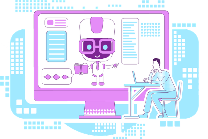 Education assistant bot  Illustration