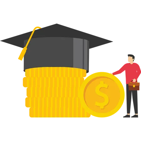 Education brings money and wealth  Illustration