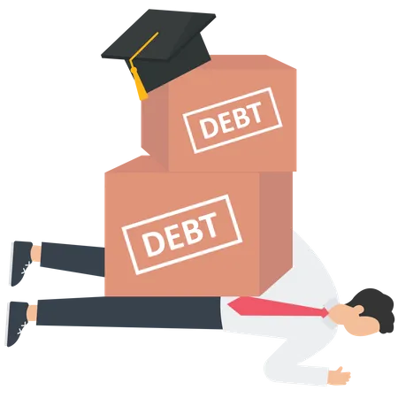 Education Debt Burden  イラスト