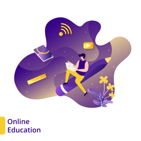 Éducation en ligne  Illustration