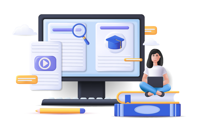 Éducation en ligne  Illustration