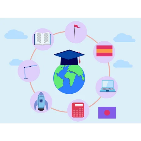 Education is online  Illustration