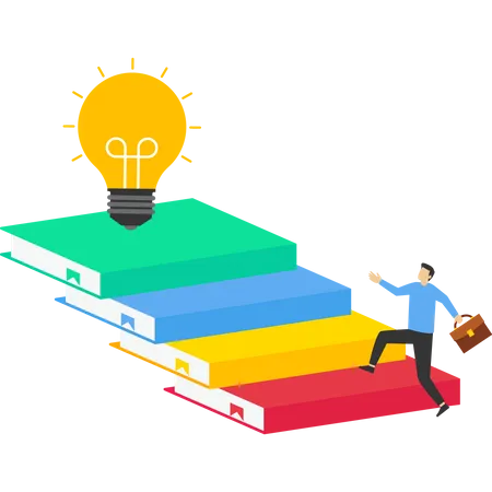 Education Learning Concept For Creating Ideas Skills Training Reading Books For Use In Work Or Business Improving Literacy To Support Skills Flat Vector Illustration Design Illustration