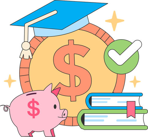 Education money savings  Illustration