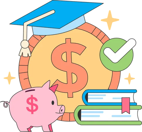 Education money savings  Illustration