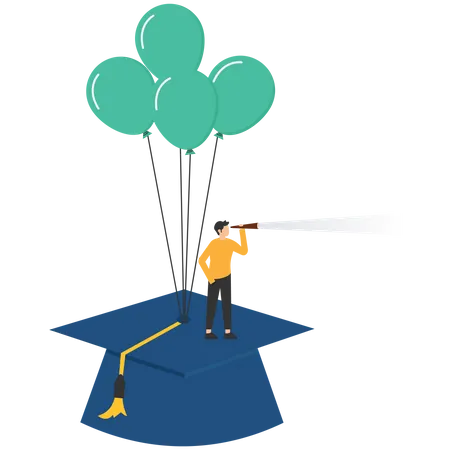 Education or knowledge to growth career path Illustration