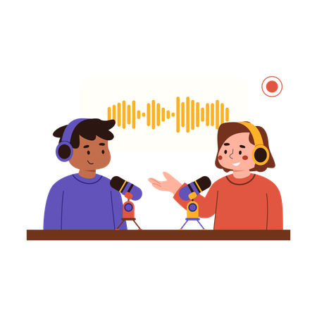 Podcast éducatif  Illustration