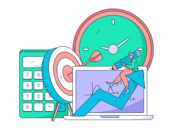 Education schedule with growth  イラスト