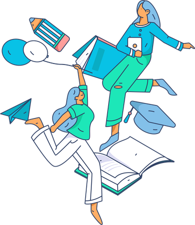 Education schedule with growth  イラスト
