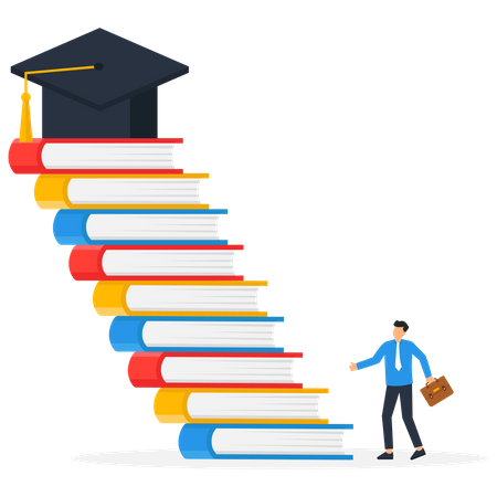 Education to help business success  Illustration