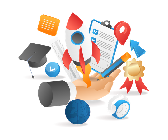 Educational business startup  Illustration