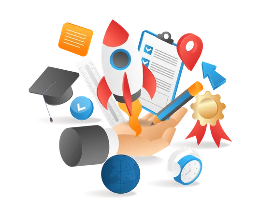 Educational business startup  Illustration