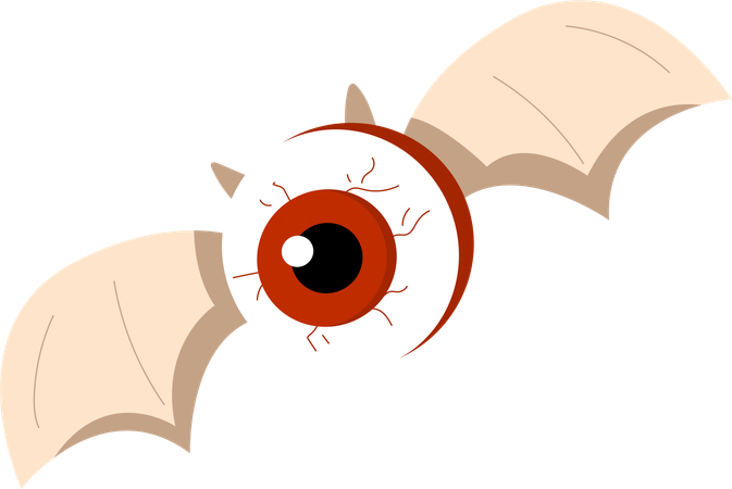 Eerie Flying Eyeball  Illustration
