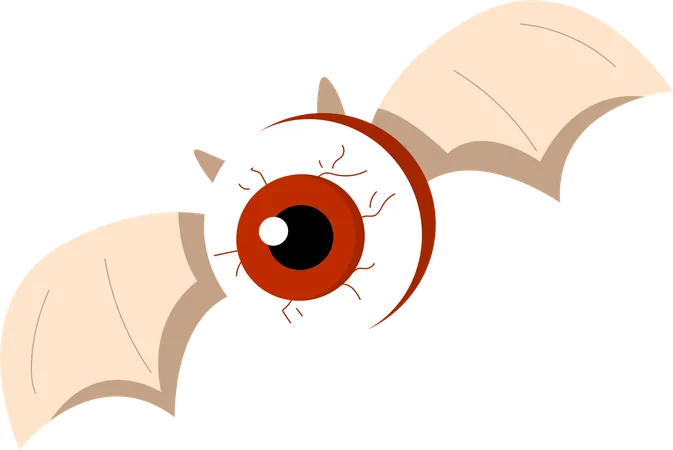 Eerie Flying Eyeball  Illustration