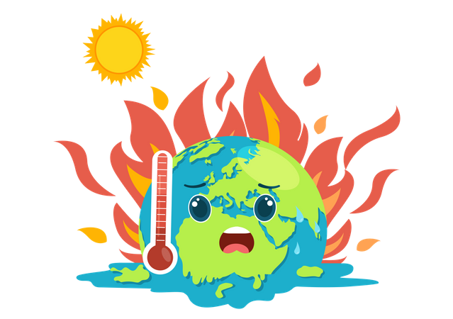 Efeito do aquecimento global  Ilustração