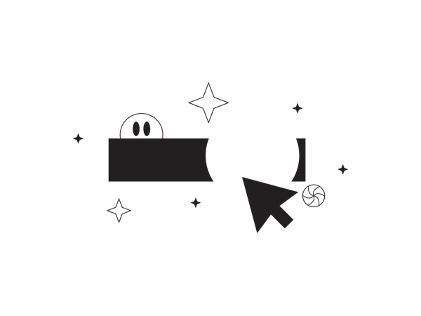 Efeito de foco do processamento do cursor  Ilustração