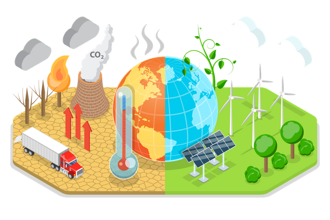 Efeito estufa  Ilustração