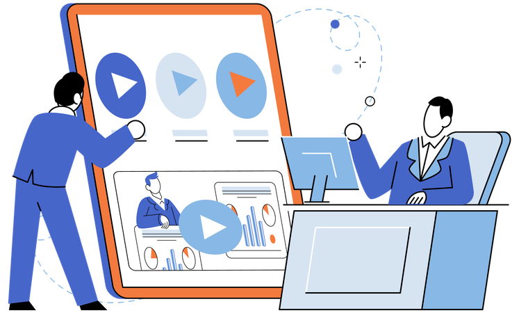 Effective communication key in video marketing to convey messages and connect with audiences  Illustration