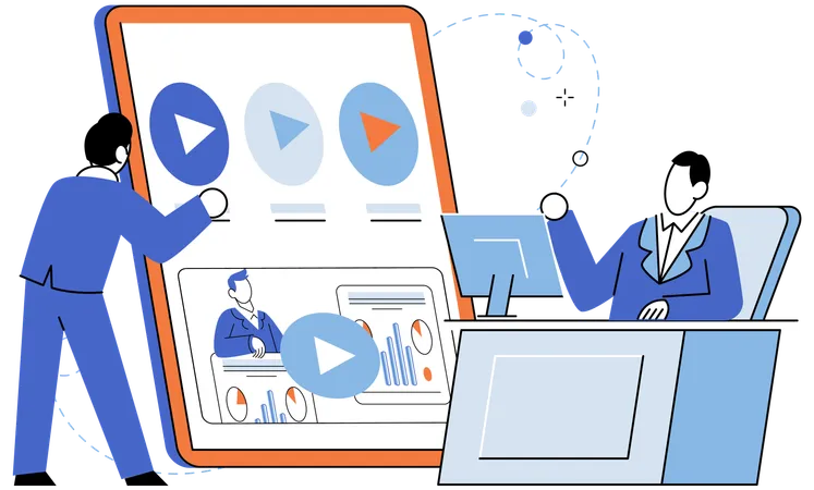 Effective communication key in video marketing to convey messages and connect with audiences  Illustration