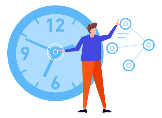 Time Management Without Face Character Illustration You Can Use It For Websites And For Different Mobile Application 일러스트레이션