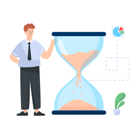 Effective time planning by businessman  Illustration