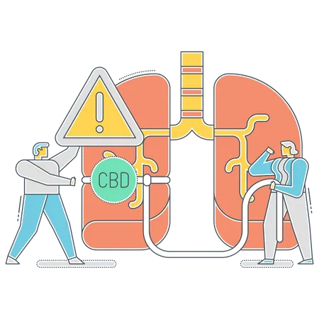 Effets secondaires sur les poumons dus à l'huile de CBD  Illustration