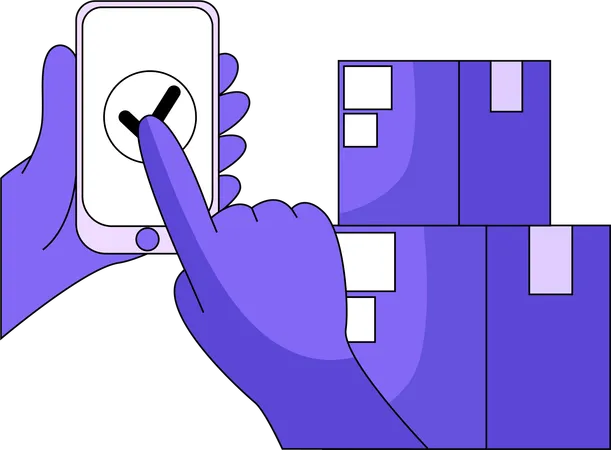 A Delivery Worker Sorting Parcels Efficiently Representing The Behind The Scenes Organization Of A Delivery Hub Illustration
