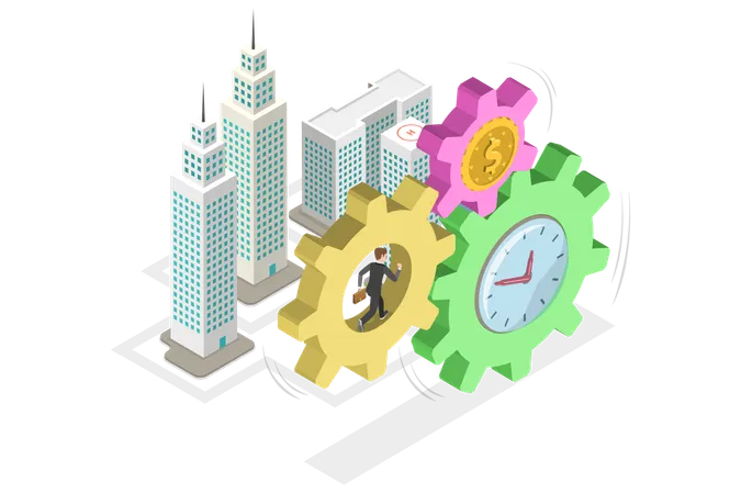 3 D Isometric Flat Vector Conceptual Illustration Of Efficient Time And Task Management Strategy Efficiency Or Maximum Productivity 일러스트레이션