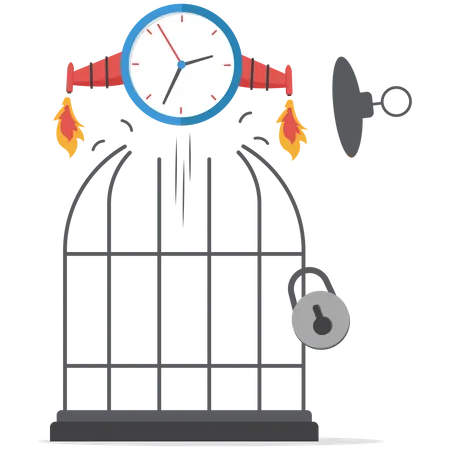 Control Time Freedom Or Efficient Time Management To Finish Project Within Deadline Productivity Or Efficiency Productive Project Manager Concept Illustration