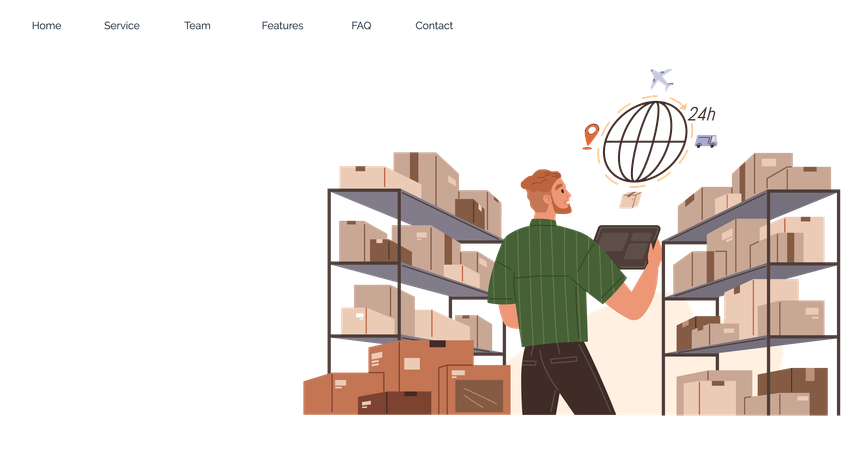 Efficient worldwide shipping  Illustration