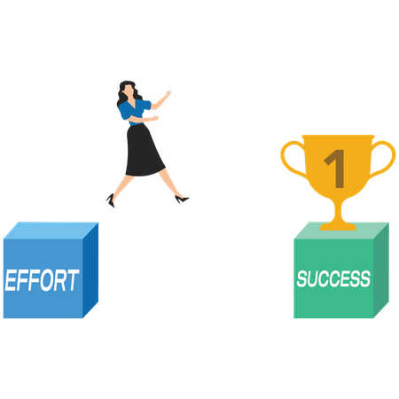 Effort and determination toward success  Illustration