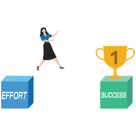 Effort and determination toward success  Illustration