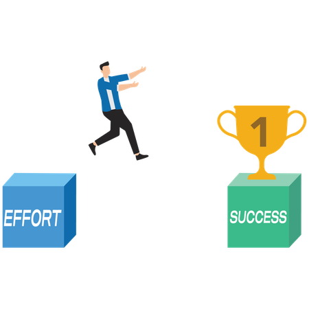 Effort and determination toward success  Illustration