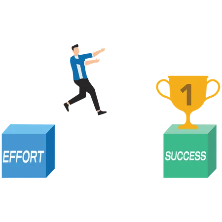 Effort and determination toward success  Illustration