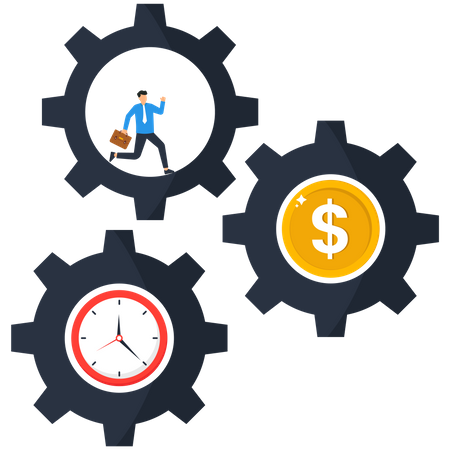 Effort and time to make money  Illustration