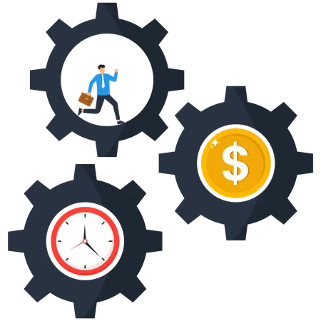 Effort and time to make money  Illustration