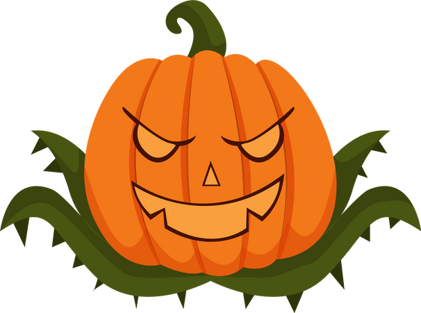 Citrouille d'Halloween effrayante  Illustration