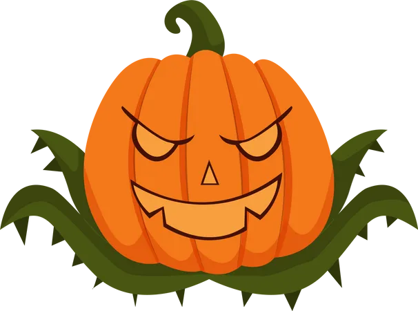 Citrouille d'Halloween effrayante  Illustration