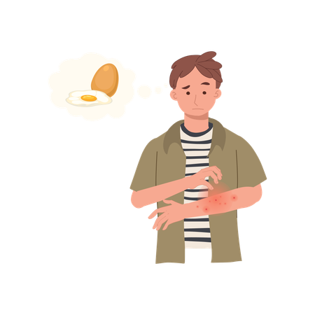 Egg Allergy Reaction  Illustration