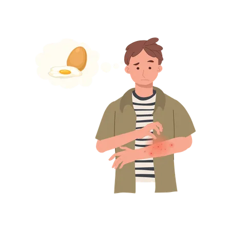 Egg Allergy Reaction  Illustration