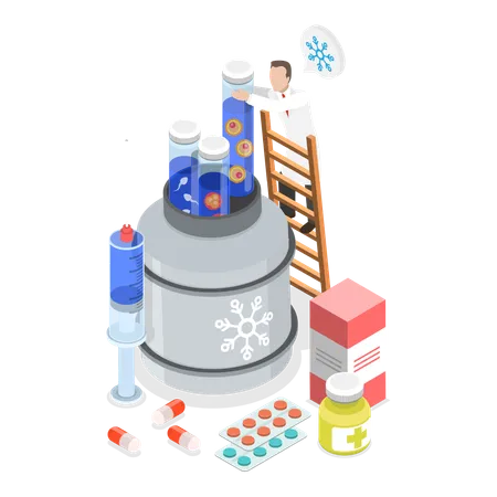 Egg cell cryopreservation  Illustration