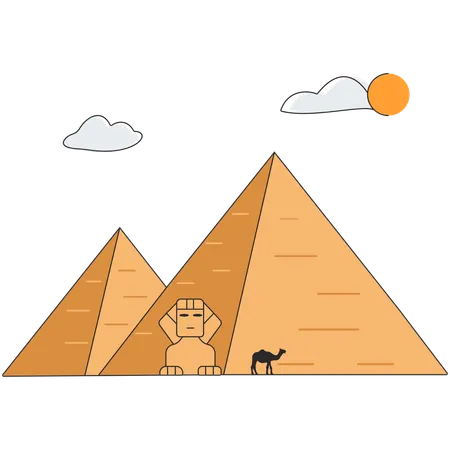 Egito - Pirâmides de Gizé  Ilustração