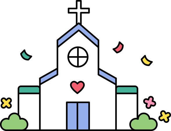 Lieu de mariage dans une église catholique  Illustration