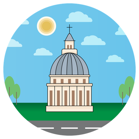 Église du Panthéon à Paris, France  Illustration