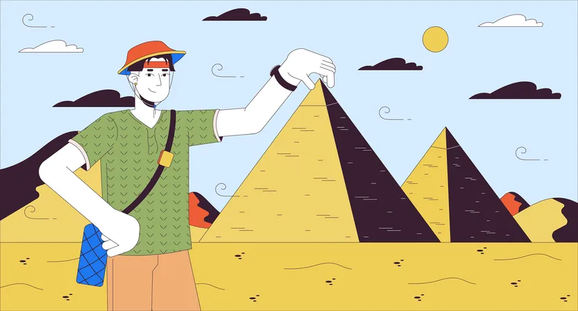 Egypt pyramids sightseeing  Illustration