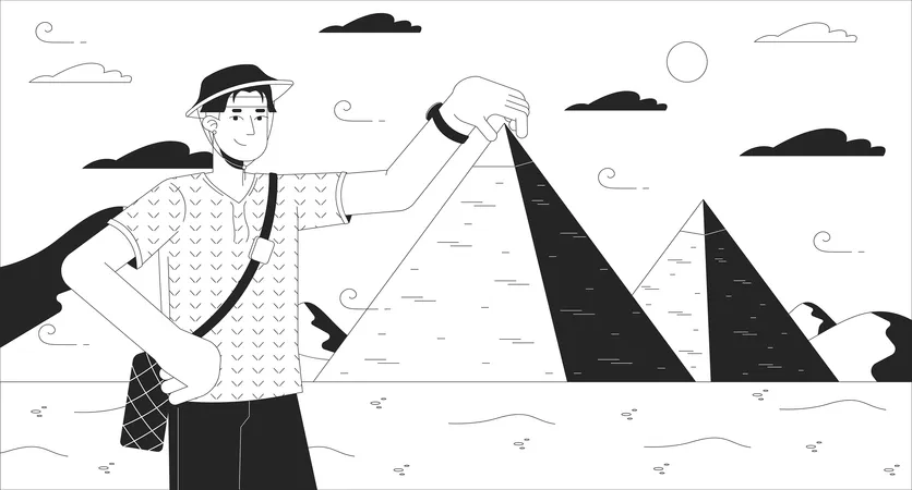 Egypt pyramids sightseeing  Illustration