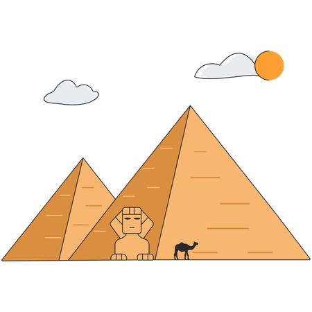 Egypte - Pyramides de Gizeh  Illustration