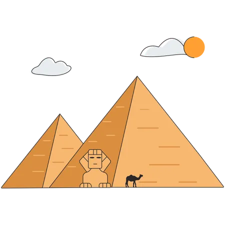 Egypte - Pyramides de Gizeh  Illustration