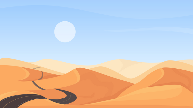 Egyptian Desert road  Illustration